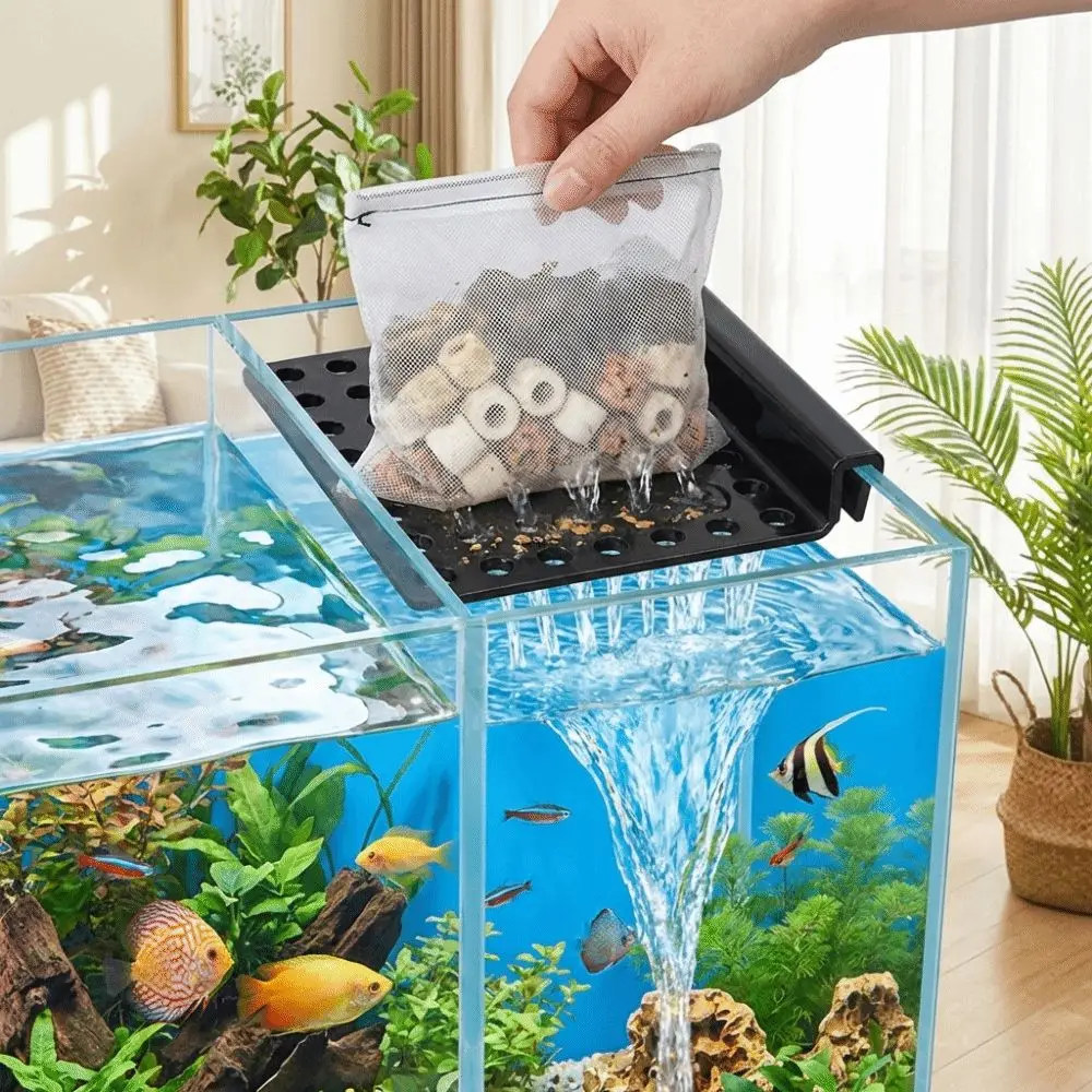 Efficient Filtration Aquarium Filter Bag Compact Hang on Filter External Filter Box Wall Mounted Drip Circulation System