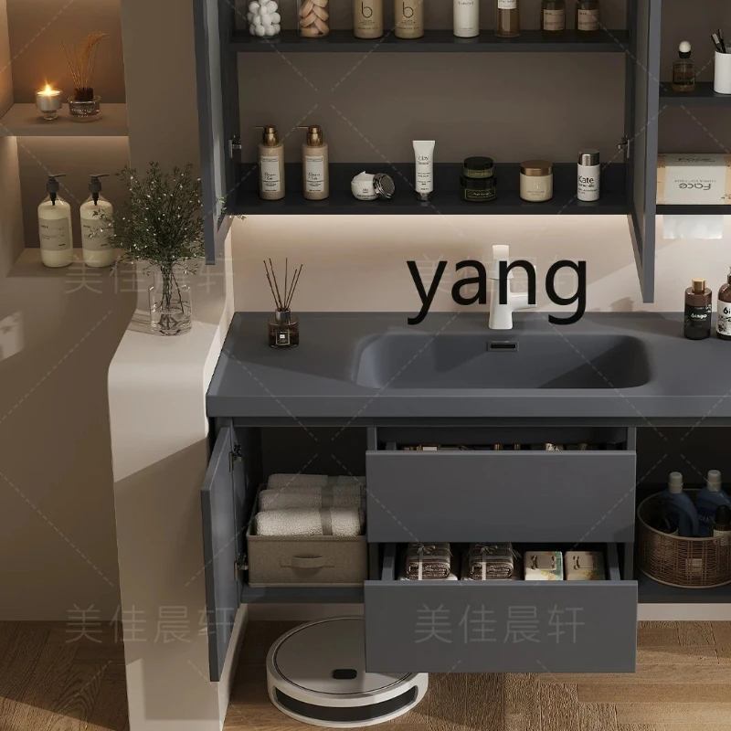 

LH solid wood microcrystalline stone bathroom cabinet combination bathroom solid wood washbasin