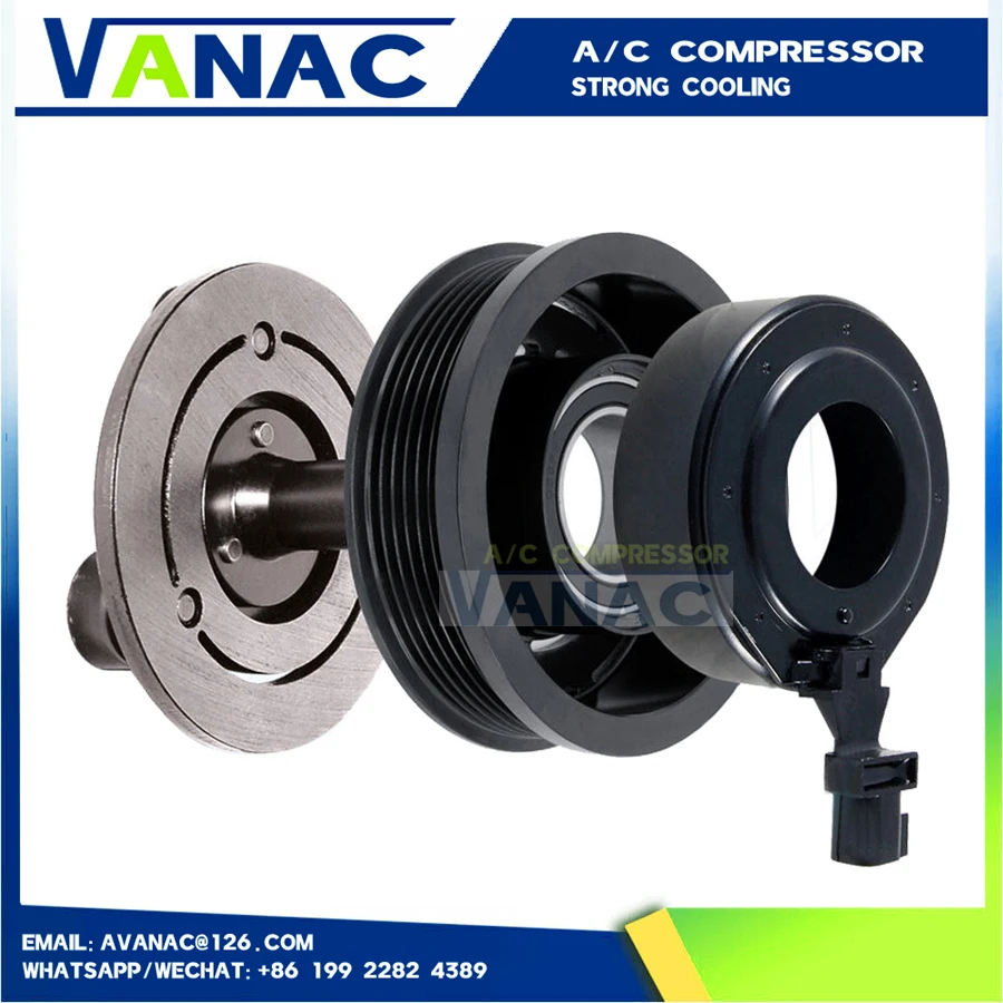 A/C AC Compressor Clutch Pulley for Land Rover Freelander 2 2.2 LR002649 LR019310 6G9119-D629-FG 6S91-19D629-FD 6G91-19D629-FE