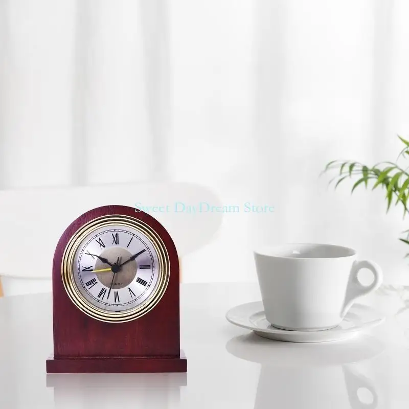 Y88C Retro Alarm Clock Solid Roman Digital Manual Adjustment for Time Clocks for Home Bedroom Dormitory Decorati