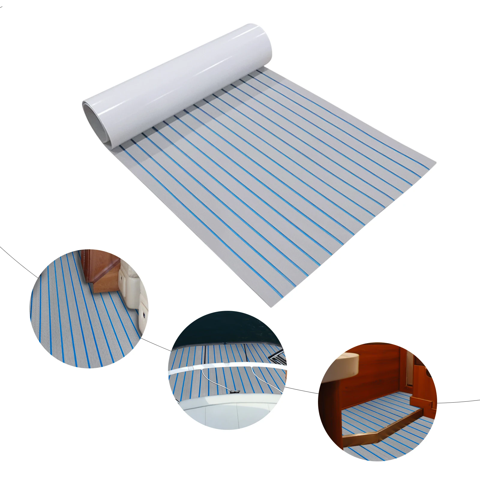 

240*90cm Non-Slip Flooring Self-Adhesive EVA Sheet Faux Decking Marine Carpet Suitable for Motorboat RV Yacht Kayak