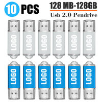 Free Custom 10Pcs/lot USB Flash Drive Pen Drive 1GB 2GB 4GB 8GB 16GB Pendrive Memory Stick 32GB 64GB Fast delivery