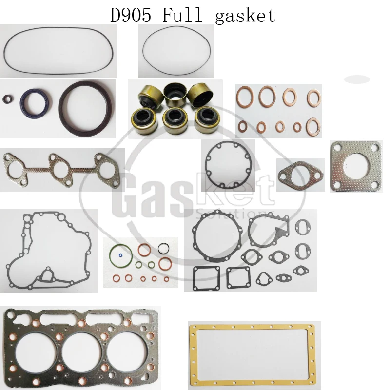 D905 Full Overhaul Gasket Kit For Kubota Tractor Engine Upper Lower Set