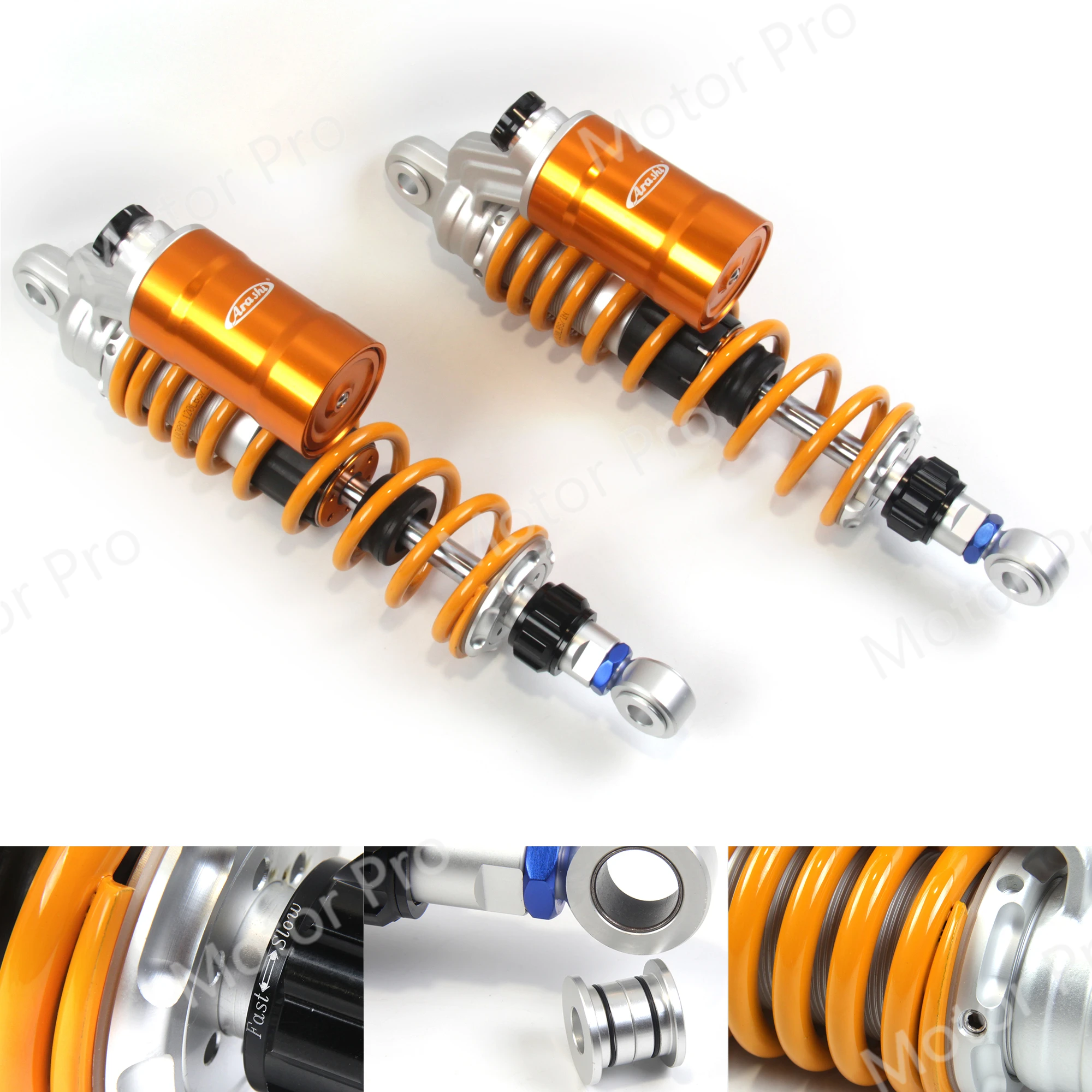 330mm Motorcycle Adjustable Nitrogen Charged Rear Shock Absorbers Suspension For HONDA YAMAHA SUZUKI KAWASAKI ATV Scooter