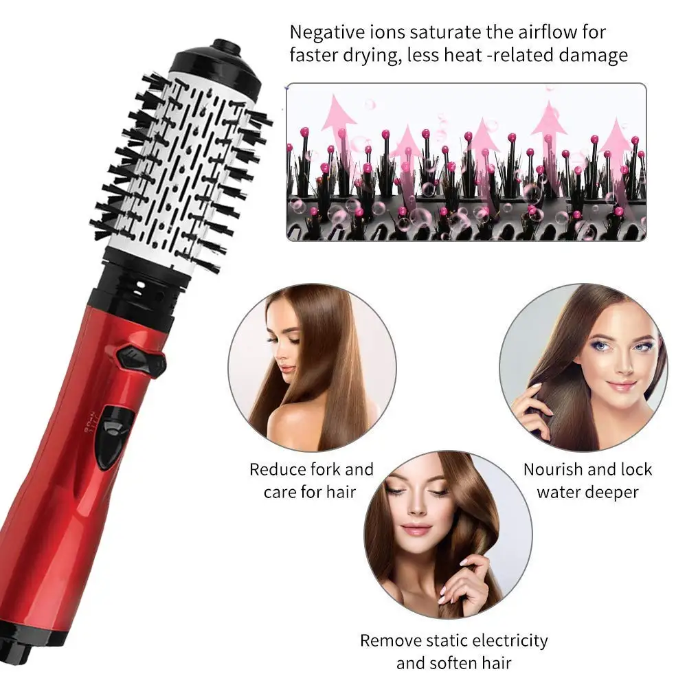 3 In 1 Hair Dryer Brush Rotating Hair Blower Brush Ceramic Hair Curler Volumizer Electric Hairdryer Hot Air Brush Styler