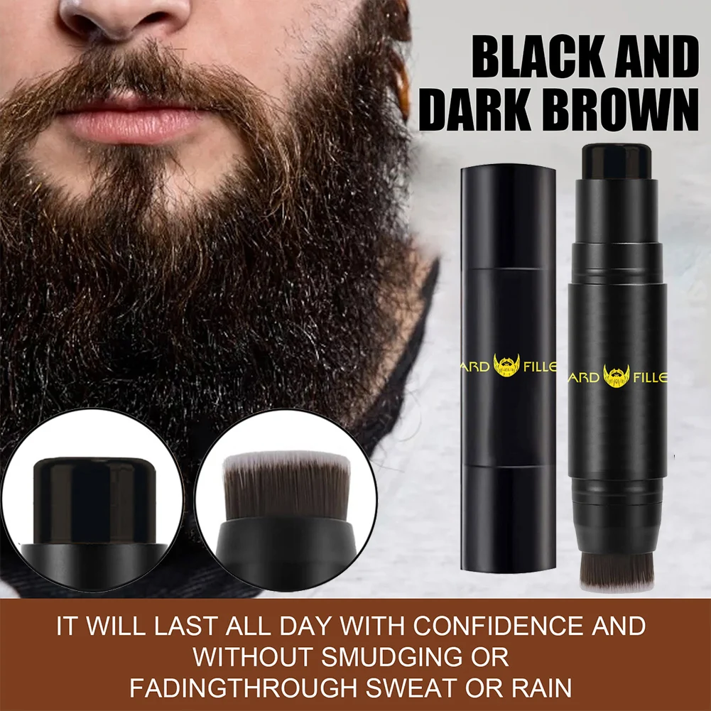 Double-ended Beard Filler Pen Waterproof Sweatproof Beard Filling Natural Beard Shaping Tool Mustache Repair Pencil For Men