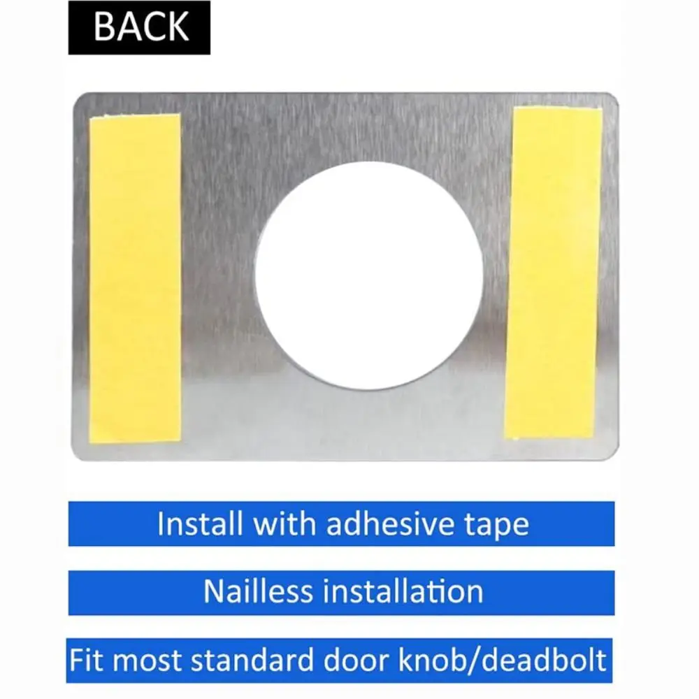 Stainless Steel Door Reinforcement Plate Repair Backplate Door Hardware Door Lock Repair Plate Silver Door Knobs Fixing Plate