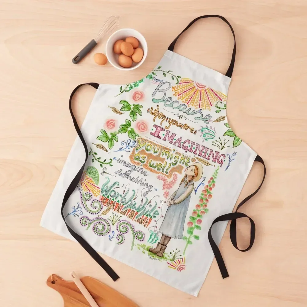 Anne of Green Gables quote Apron men's barbecue Kitchenware Waiter Uniforms for kitchen useful Apron