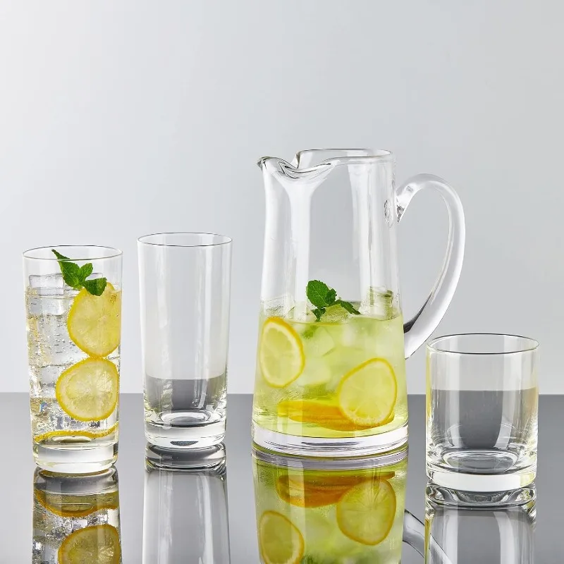 Heat-Resistant Drinking Glasses Set of 6 Double Fashioned Glass Lowball Tumblers 16oz