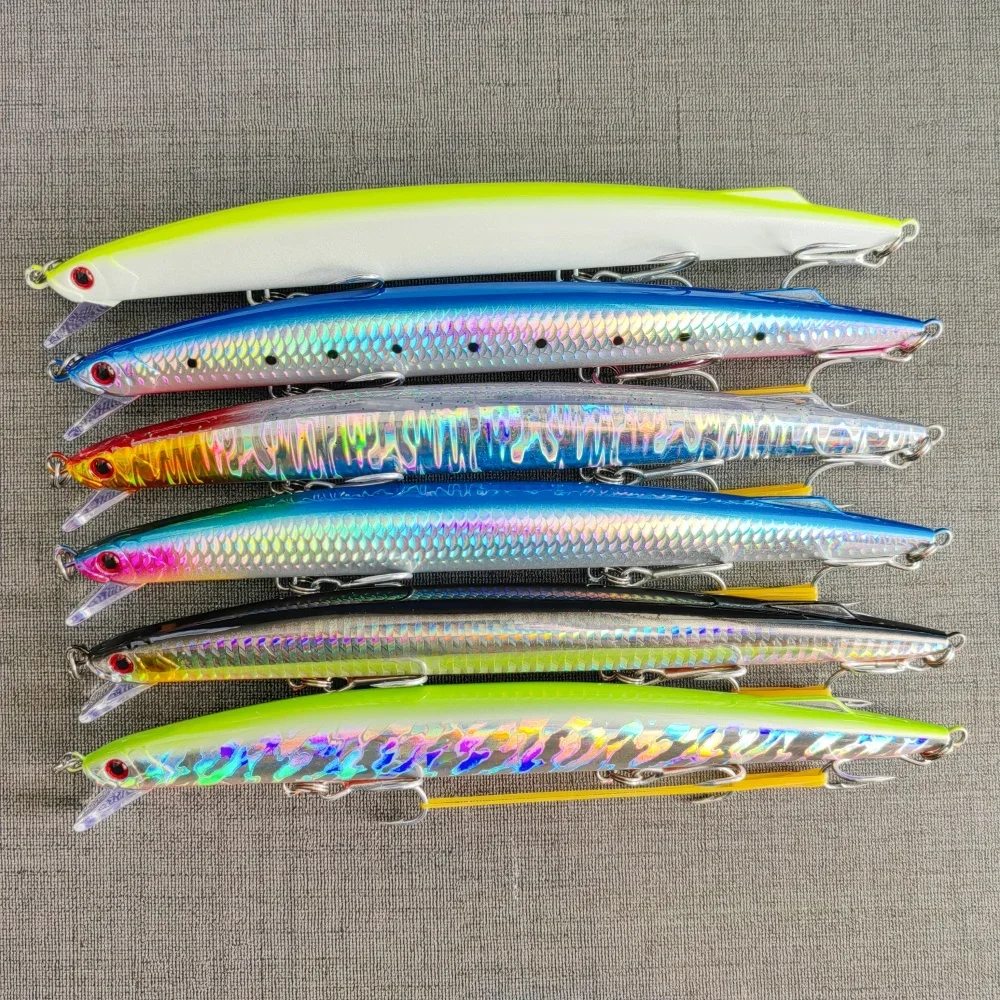 190mm 36g Minnow-Angelköder zum Schleppangeln, sinkend, Tiefe 0,6-1m, Hartköder, Weitwurf-Jerkbait für Wolfsbarsch und Thunfisch im Meerwasser – Detail 1