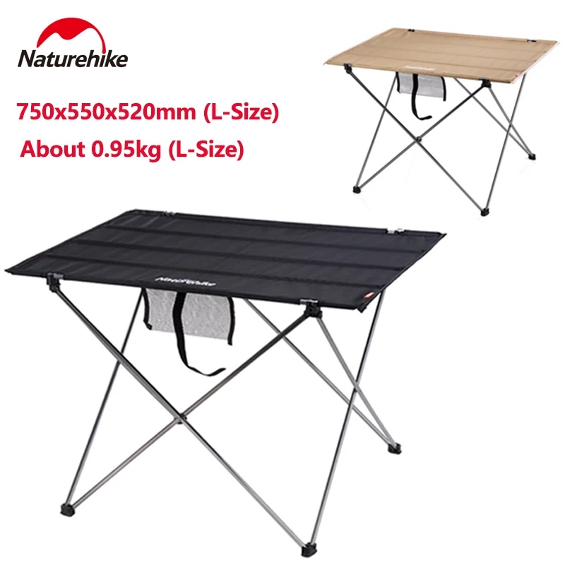 Naturehike Ultralight Portable Table Outdoor Portable Aluminium Alloy Bearing 20kg Desktop Camping Picnic Barbecue Splicable