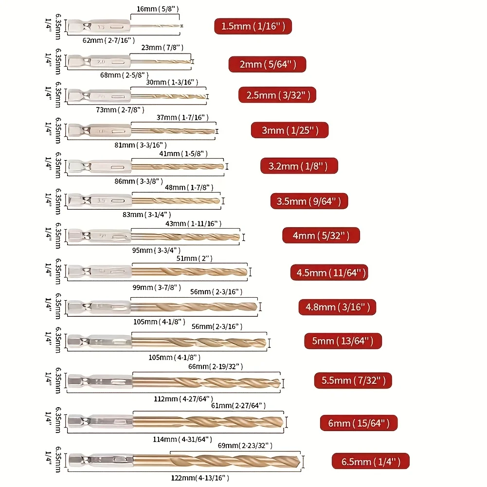 Bitsatz aus Titanstahl – 13-teiliges 1/4 Sechskantschaft-Schnellwechsel-Schlagschrauber-Bits-Set für Metall, Holz und Kunststoff – Detail 5