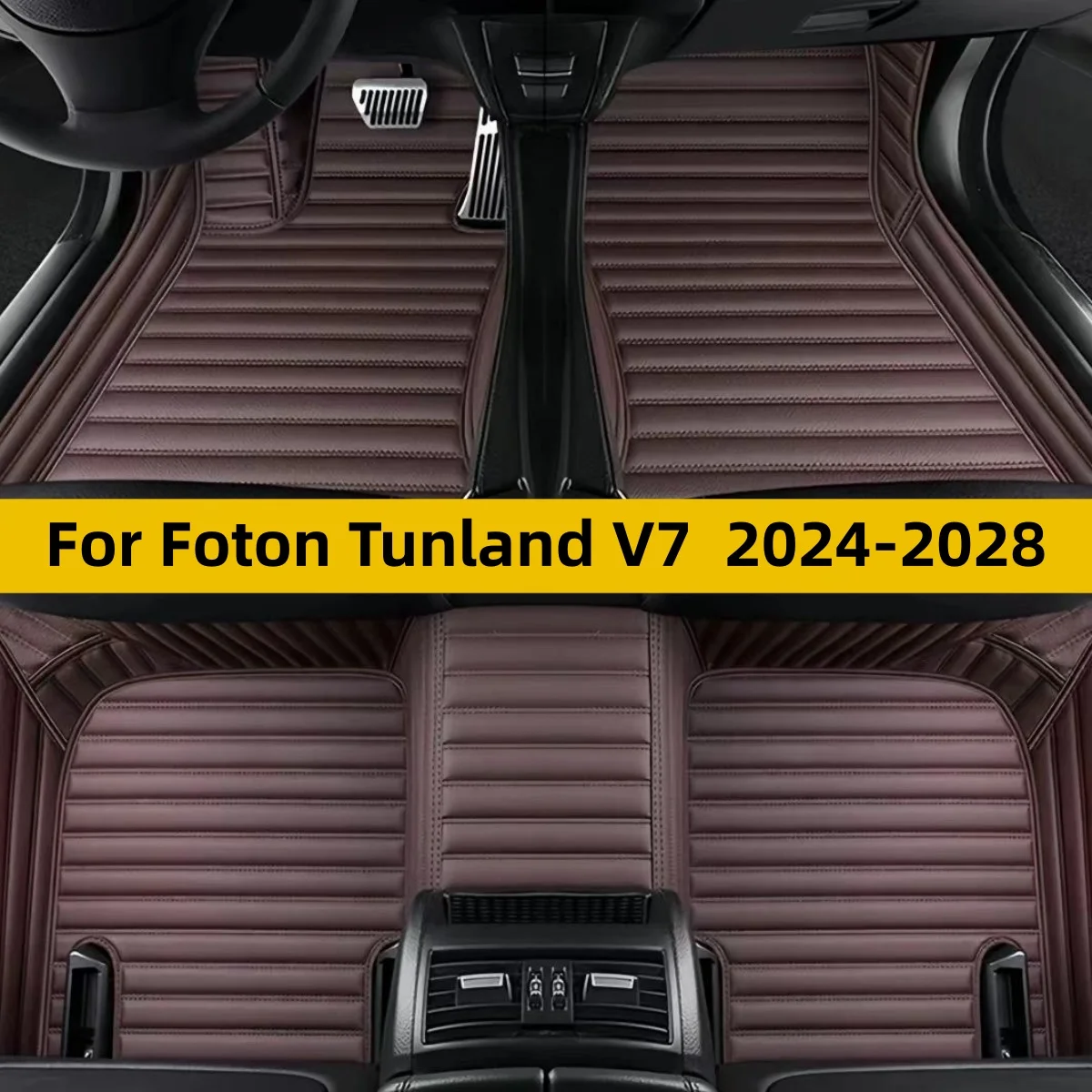 4 Doors Pickup Double Cab Car Floor Mats For Foton Tunland V7 2024-2028 2025 2026 Waterproof Wear‑Resistant Auto Floor Carp2027