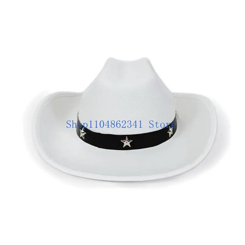 

5asd Children's Adjustable Cowboy Hats Star Decor for Role Play and Event