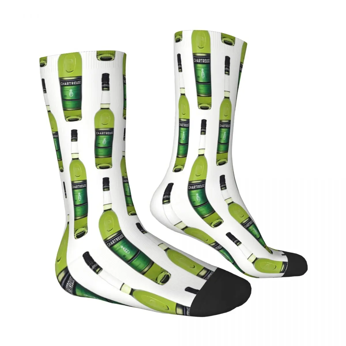 Green Chartreuse Bottle Oil Painting Drink Socks Male Mens Women Spring Stockings Printed