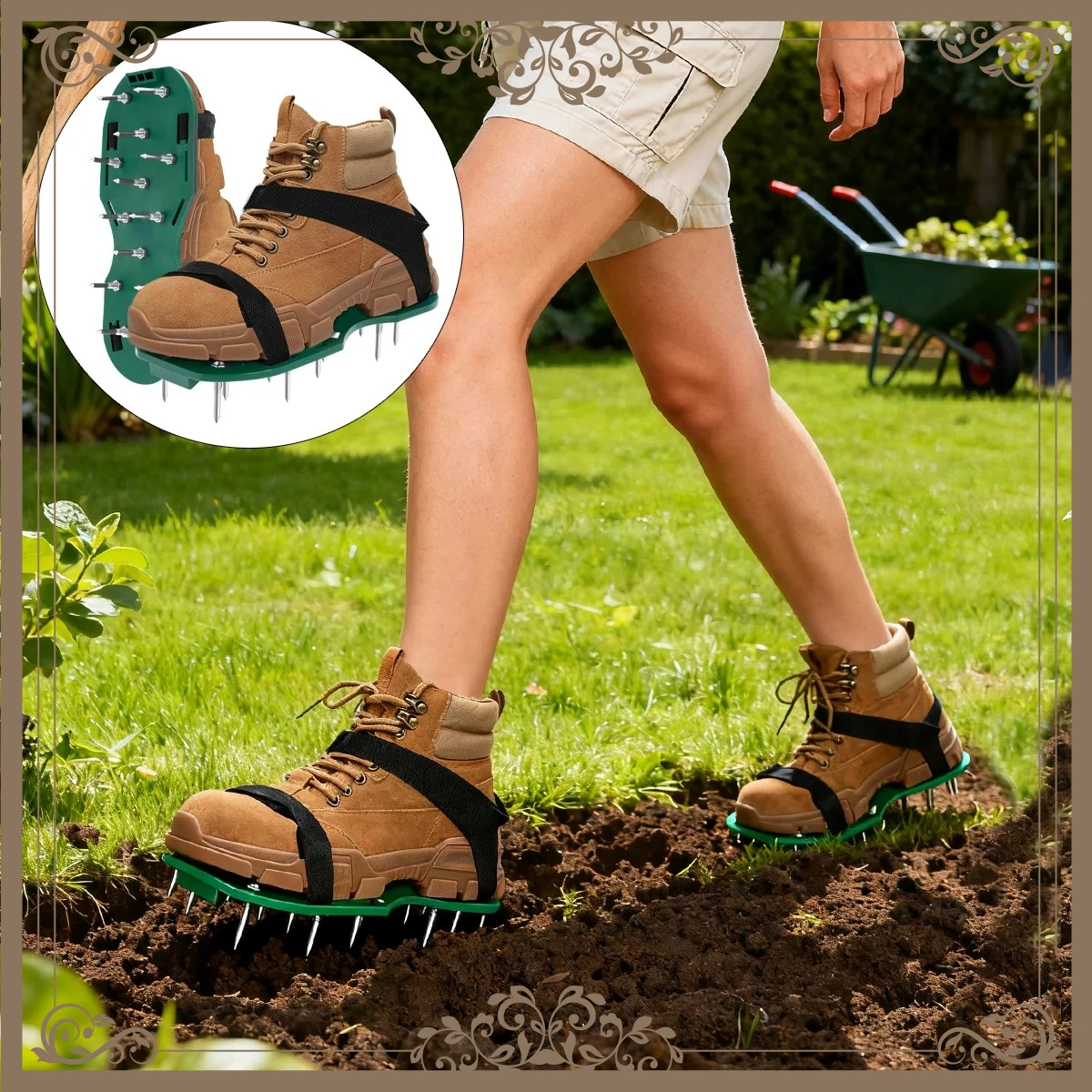 Products Manual Ground Surcador Accessories Tool Lawn Aerator Shoes Adjustable Spiked Aerating Sandals Machine Gardening Tool