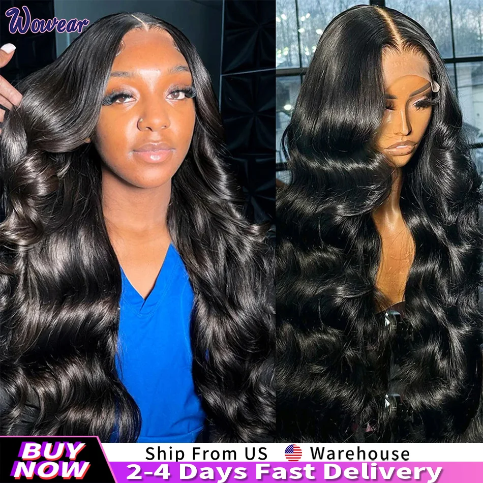 

Парик Wowear с 200% плотностью волос, волнистый, с кружевной передней частью 13x6, свободные волны, парик с кружевной передней частью 13x4, из натуральных человеческих волос, натуральный черный цвет, для женщин