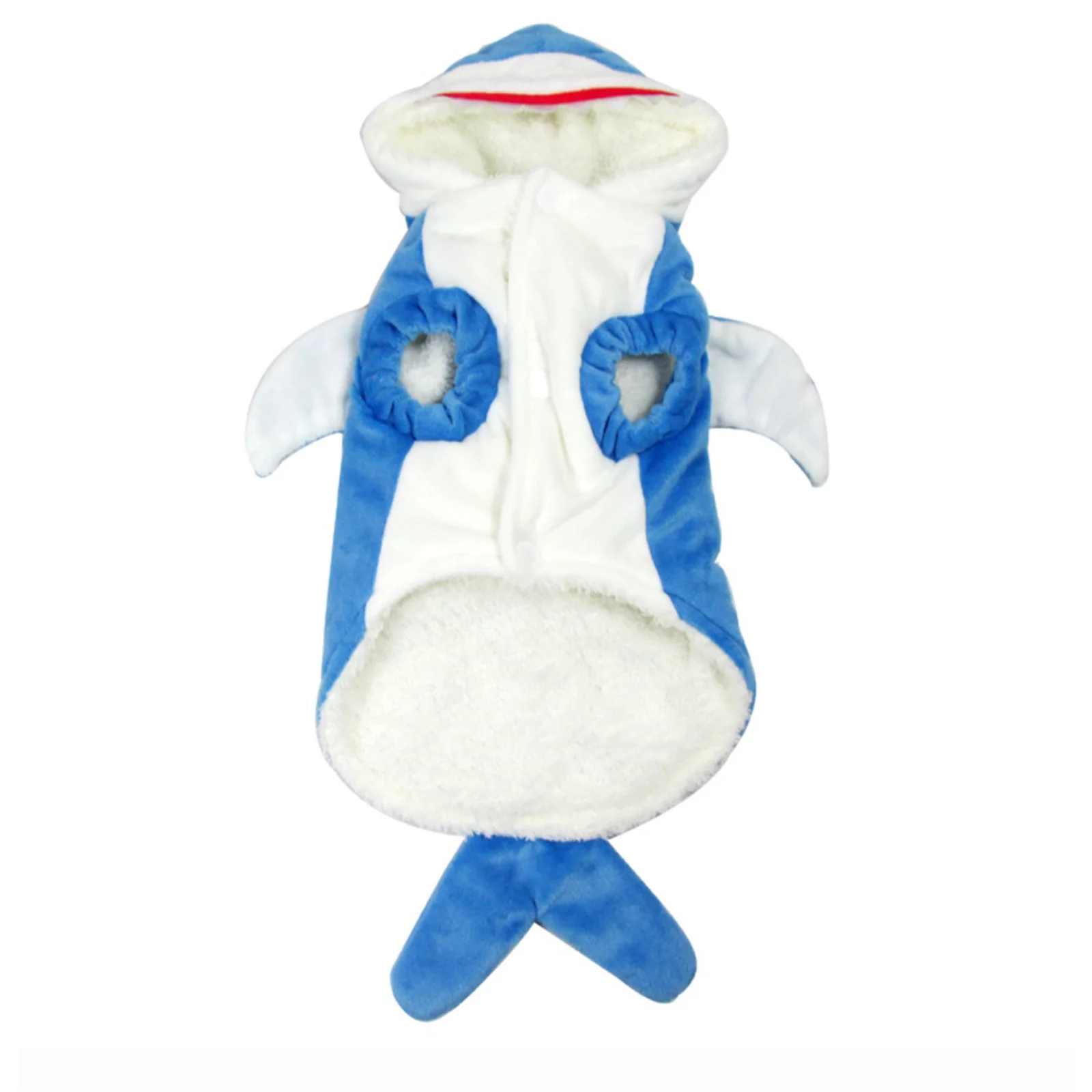 Shark Cosplay Costumes For Pet Adorable Blue Shark Animal Fleece Hoodie Halloween Costume Christmas Dress Funny Dog