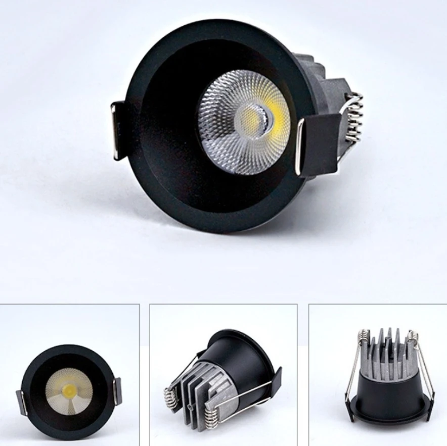 3W 5W Cob Led Downlight Mini Cabinet Llight Cut Size 30mm Spot Lamp110V 220v white round body Include Led Driver