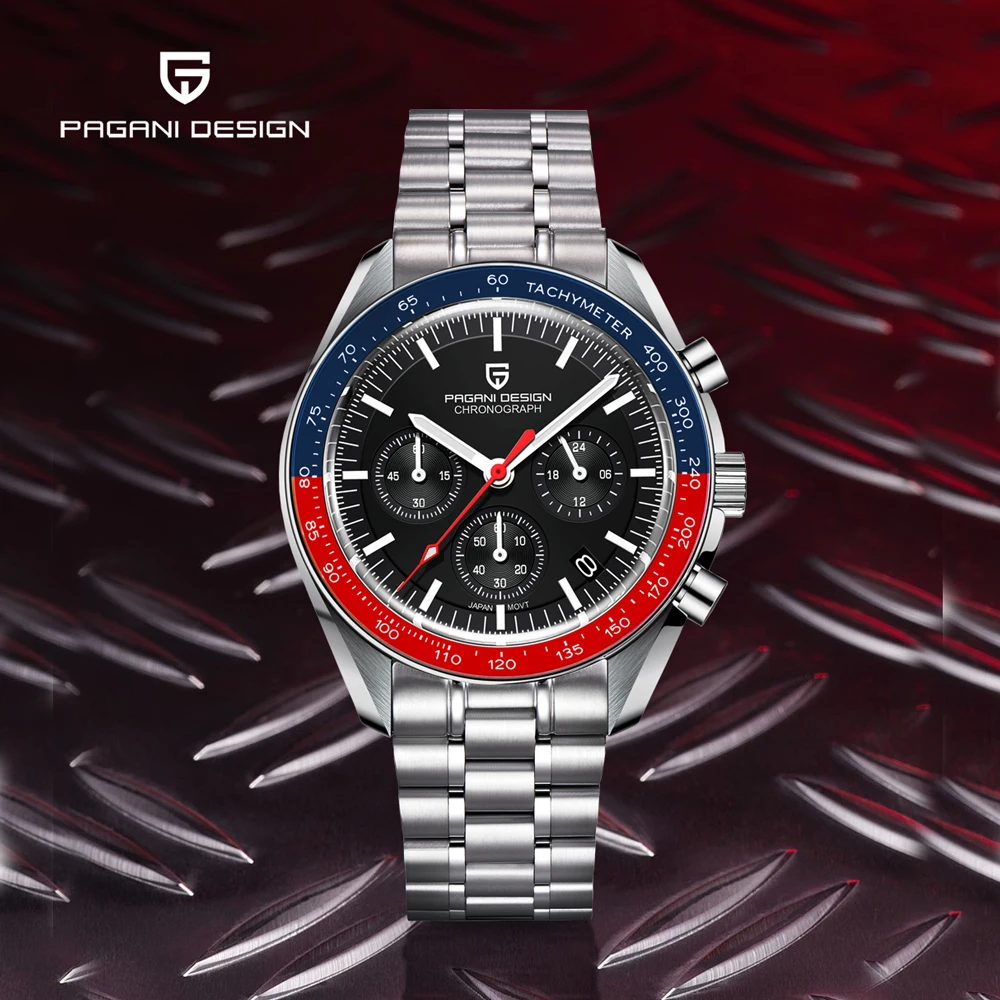 

2026 New PAGANI DESIGN Moon Men's Watches Luxury Quartz Wristwatch Speed Chronograph Watch For Men AR Sapphire Mirror Waterproof