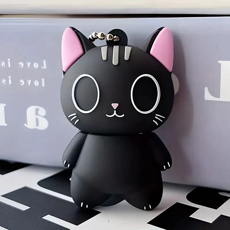 ฟรีที่กําหนดเองการพิมพ์สีโลโก้สีดําการ์ตูนแมวรุ่น USB2.0 แฟลชไดรฟ์ 4GB 8GB 16GB 32GB 64GB 128GB