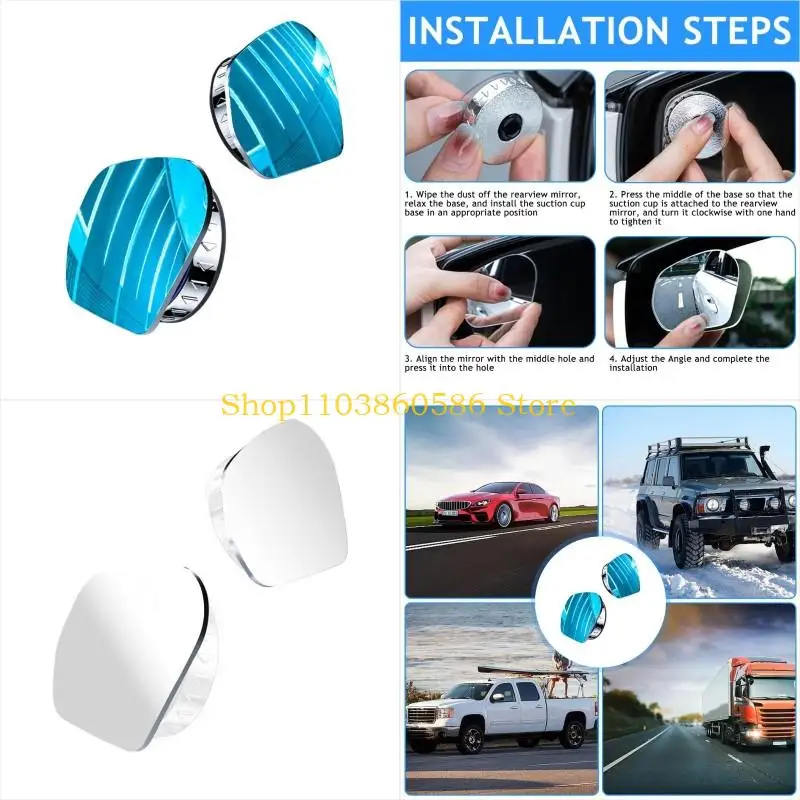 

242A 360 Degree Adjustable Wide Side Rear Glass Blind Spots Convex Glass