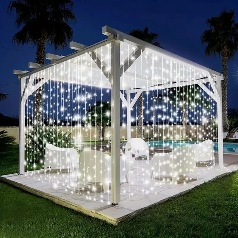 Guirxiété lumineuse solaire à LED pour décoration de jardin, lumières dégradées pour fête de Noël, guirxiété de mariage, extérieur, 3 m, 6m, 2024