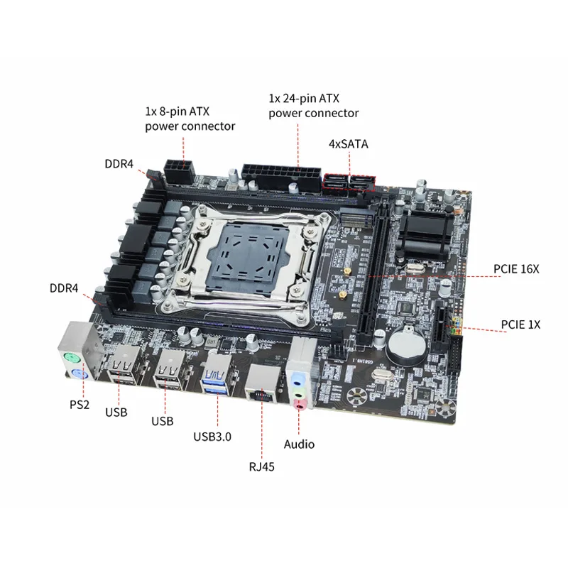 

X99 LGA2011Pin Computer Motherboard DDR4 Memory for E5 Xeon V3 v4 cpu