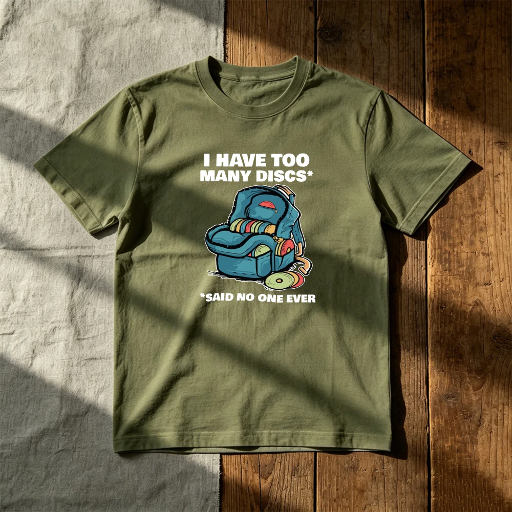 I Have Too Many Discs Disc Golf Backpack Funny Men T Shirt Frisbee Golfer Humor Graphic Tee Outdoor Sport Player Men Clothing