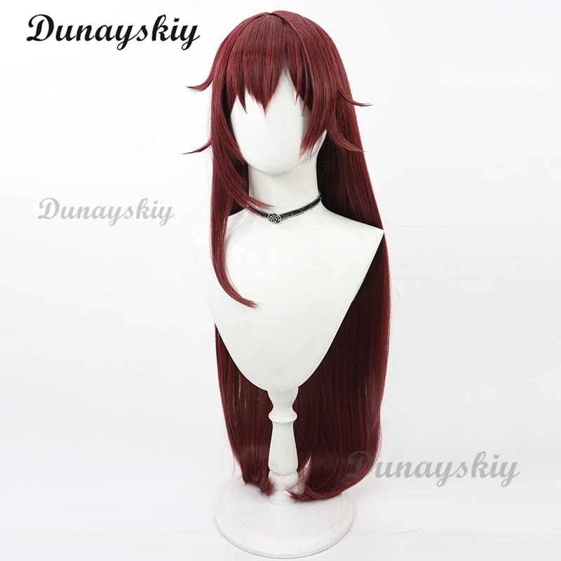 Eden Cosplay Wig Honkai Impact 3 90cm Long Burgundy Red Heat Resistant Synthetic Hair Halloween Party Carnival Role Play