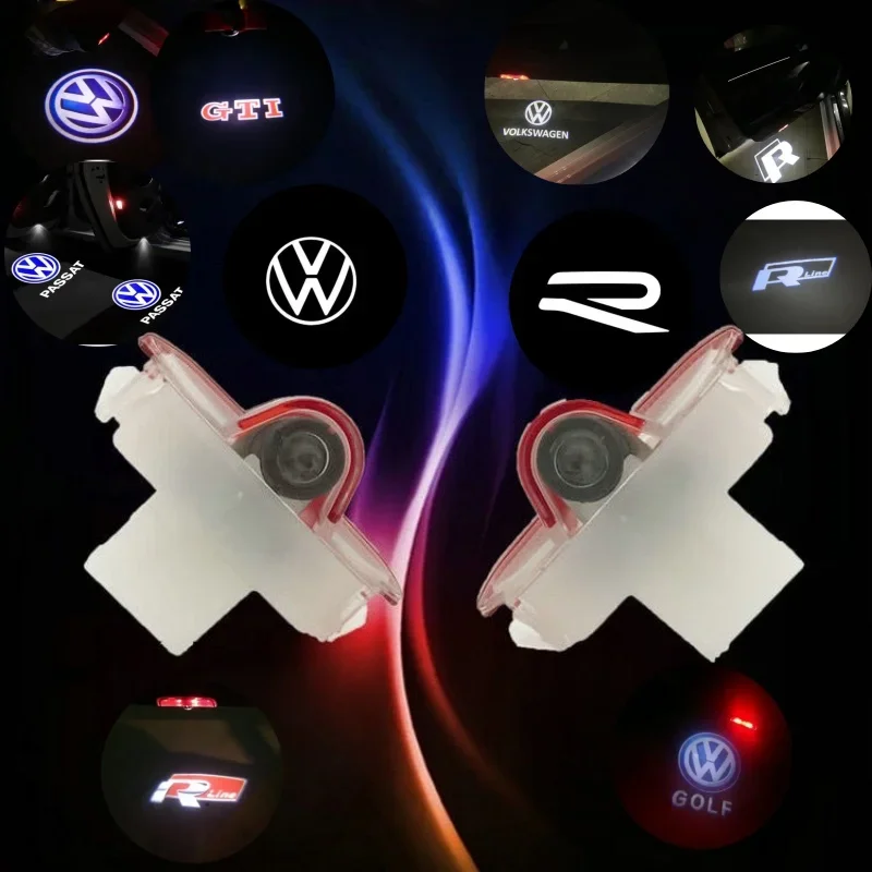 

2PCS car LED logo door projection welcome light for VW Beetle Golf 4 GTI GTD GTE Rline R Jetta MK3 MK4 Lamp Sagitar 1J0 947 411