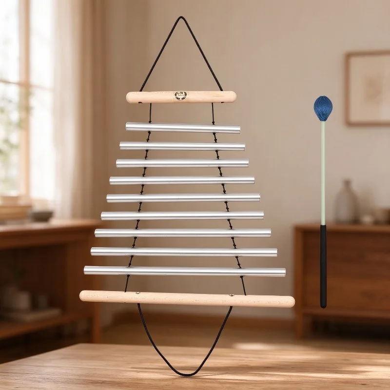 9 Tone Sound Beam Meditation Sound Healing Wind Chime Aluminum Tube Hand Shake Bell Yoga Therapy Percussion Instruments