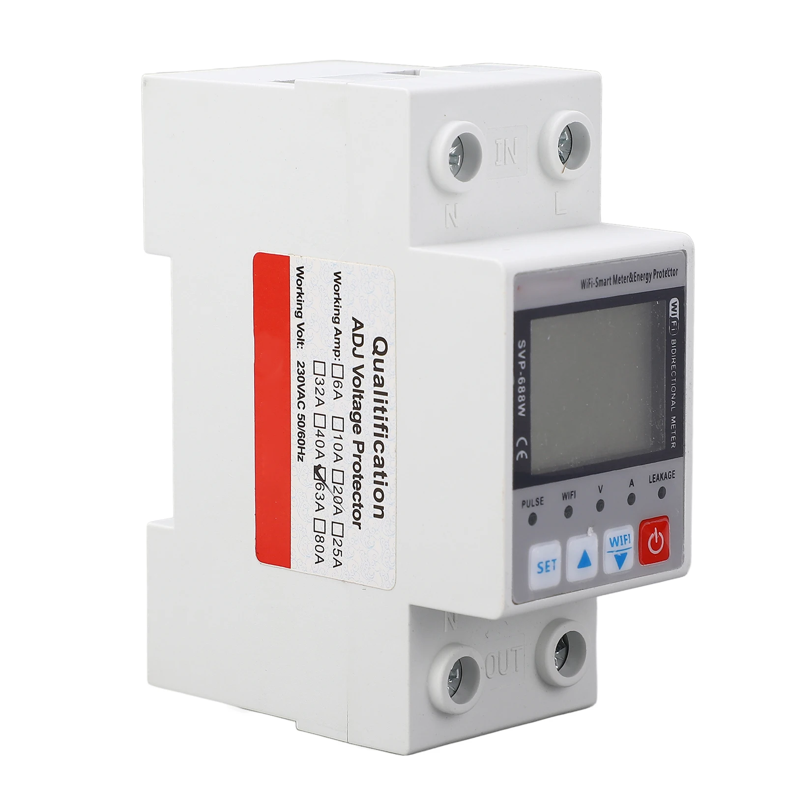 أكثر من تحت الجهد حامي أكثر من تحت الجهد حامي واي فاي المراقبة عن بعد الجهد الحالي جهاز الحماية مع القياس