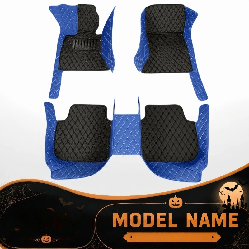 For hyundai kona 2024 Precision-Fit 3D Full Coverage Diamond Faux Pu Faux pu leather Car Floor Mats, Anti-Slip