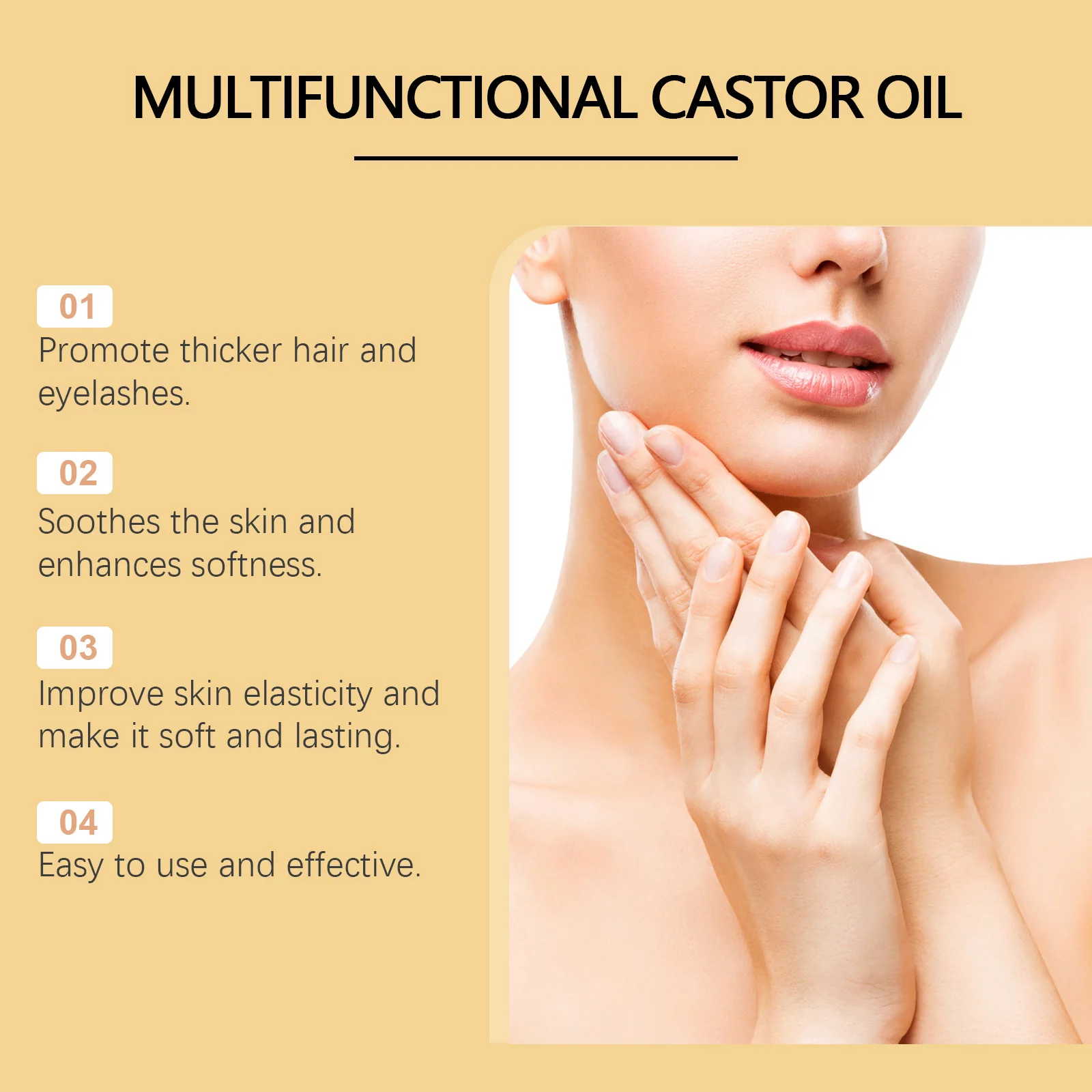 Organic Castor Oil Moisturizing Hair Eyelashes Eyebrows Emollient Relaxation Aromatherapy Brightening Body Massage Essential Oil