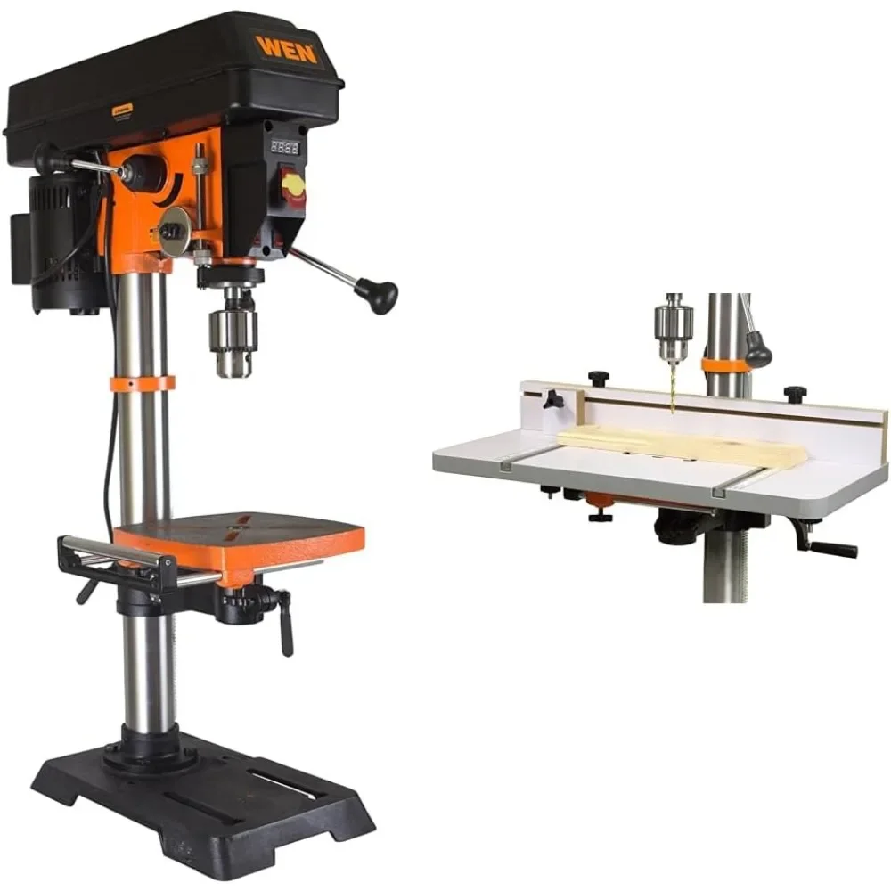 

12 in. Variable Speed Drill Press & 24 in. X 12 in. Drill Press Table with An Adjustable Fence and Stop Block