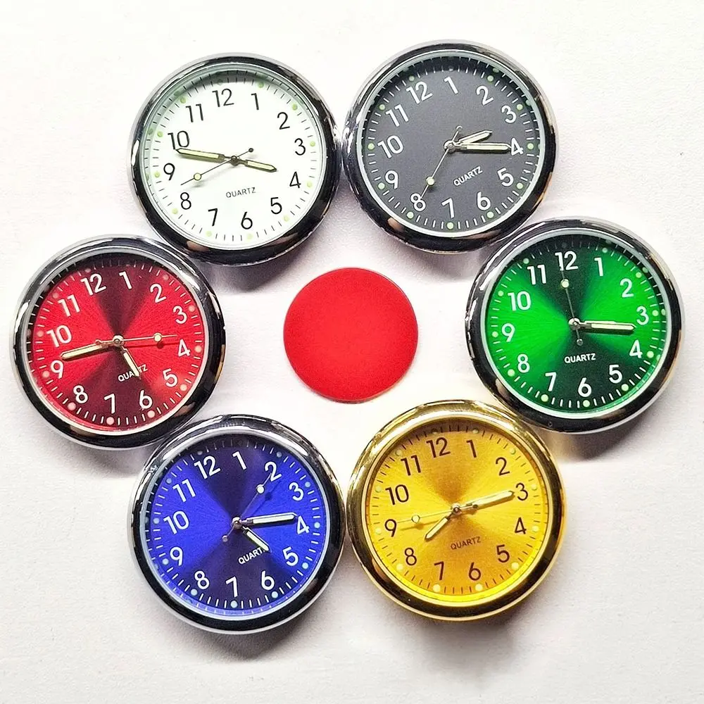 Waterproof 40mm Car Clock Dashboard with Clip Quartz Clock Night Light Mental Electronic Watch Bicycle