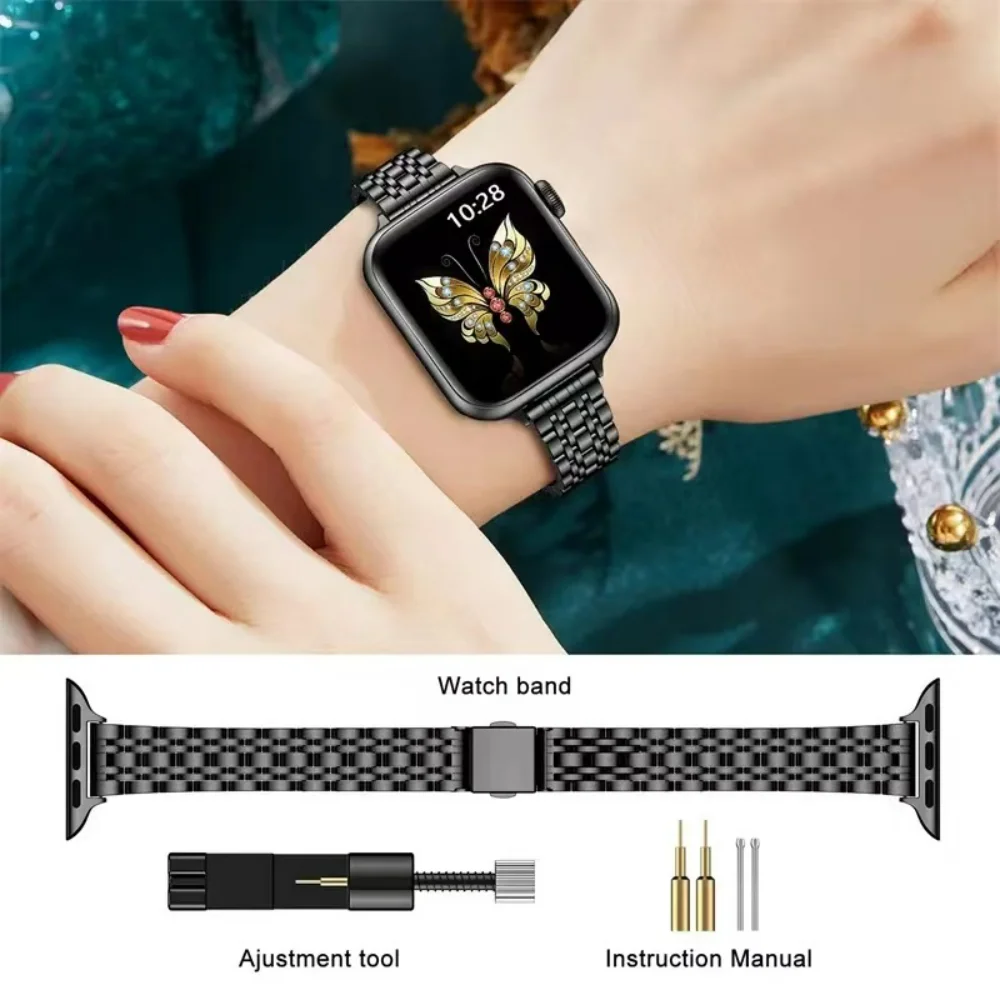 Metal strap For Apple watch Ultra 49mm 10 42mm 46mm 9 8 7 45mm 41mm small waist slim fitting band For iWatch 6 5 4 SE 44mm 40mm