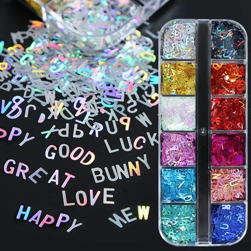 

Holographic Letters Resin Sequins Fillers Epoxy Resin Filling Crafts Materials Iridescent Glitter Flakes Jewelry Making Supplies