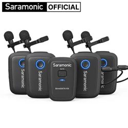 Saramonic Blink500T4 4-channel Wireless Lavalier Lapel Microphone for iPhone Android DSLR Cameras Video Recording Streaming Vlog