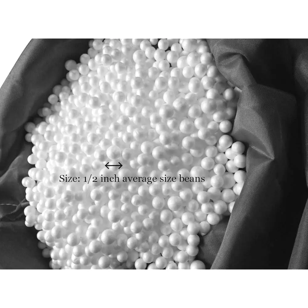 Filling Bean Bag Refill, 100 L, White With Ez-Pour Zipper Spout
