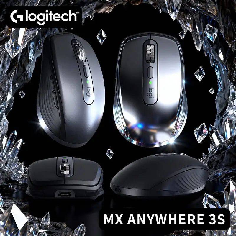 

Professional Logitech MX Anywhere 3S Mouse - 8000 DPI, MagSpeed Wheel, 3-Device Sync, USB-C Charging, Travel-Friendly