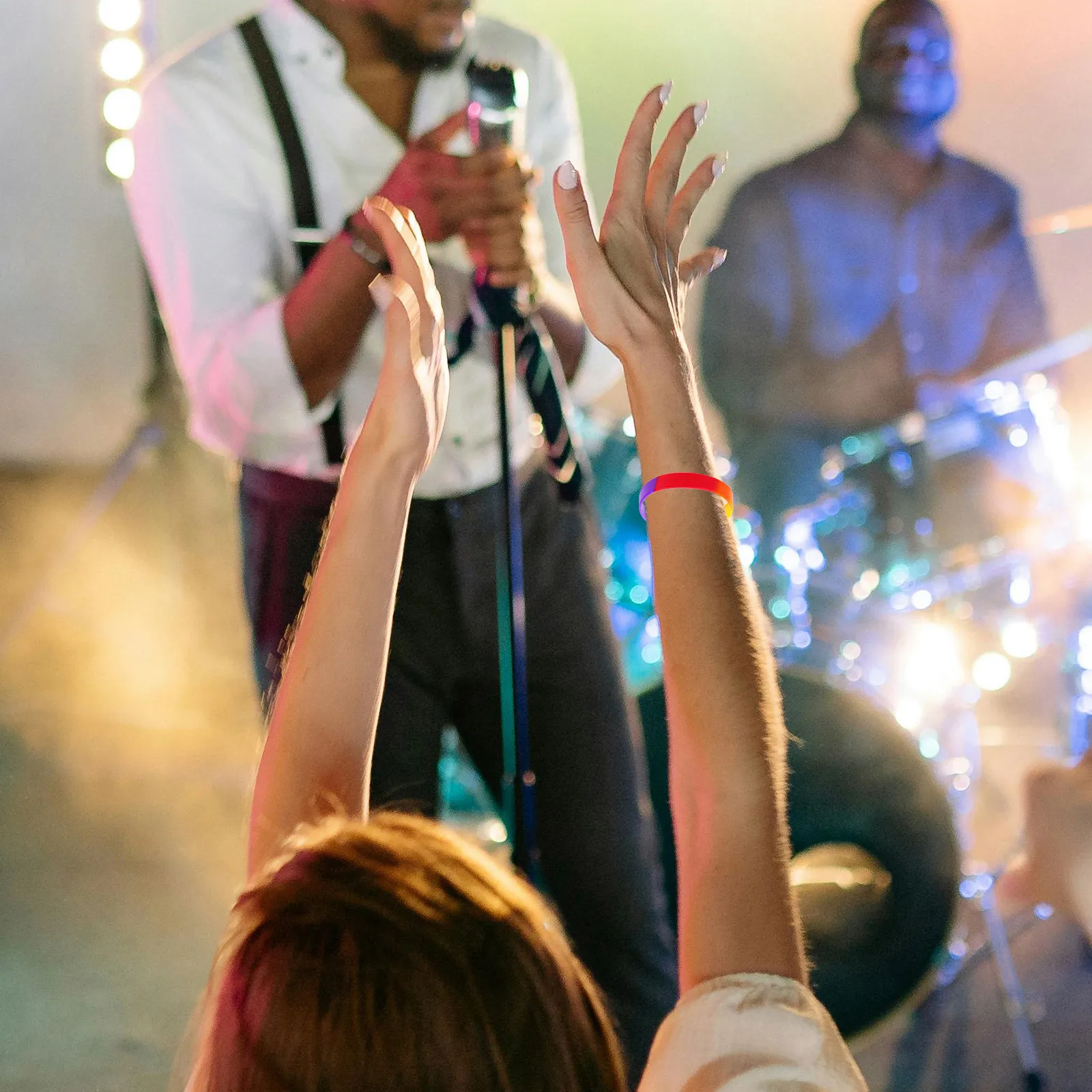 20 قطعة قوس قزح سيليكون الأساور أساور ملونة نابضة بالحياة فخر شهر موكب لوازم سوار معصم من السيليكون فخر الأساور #1