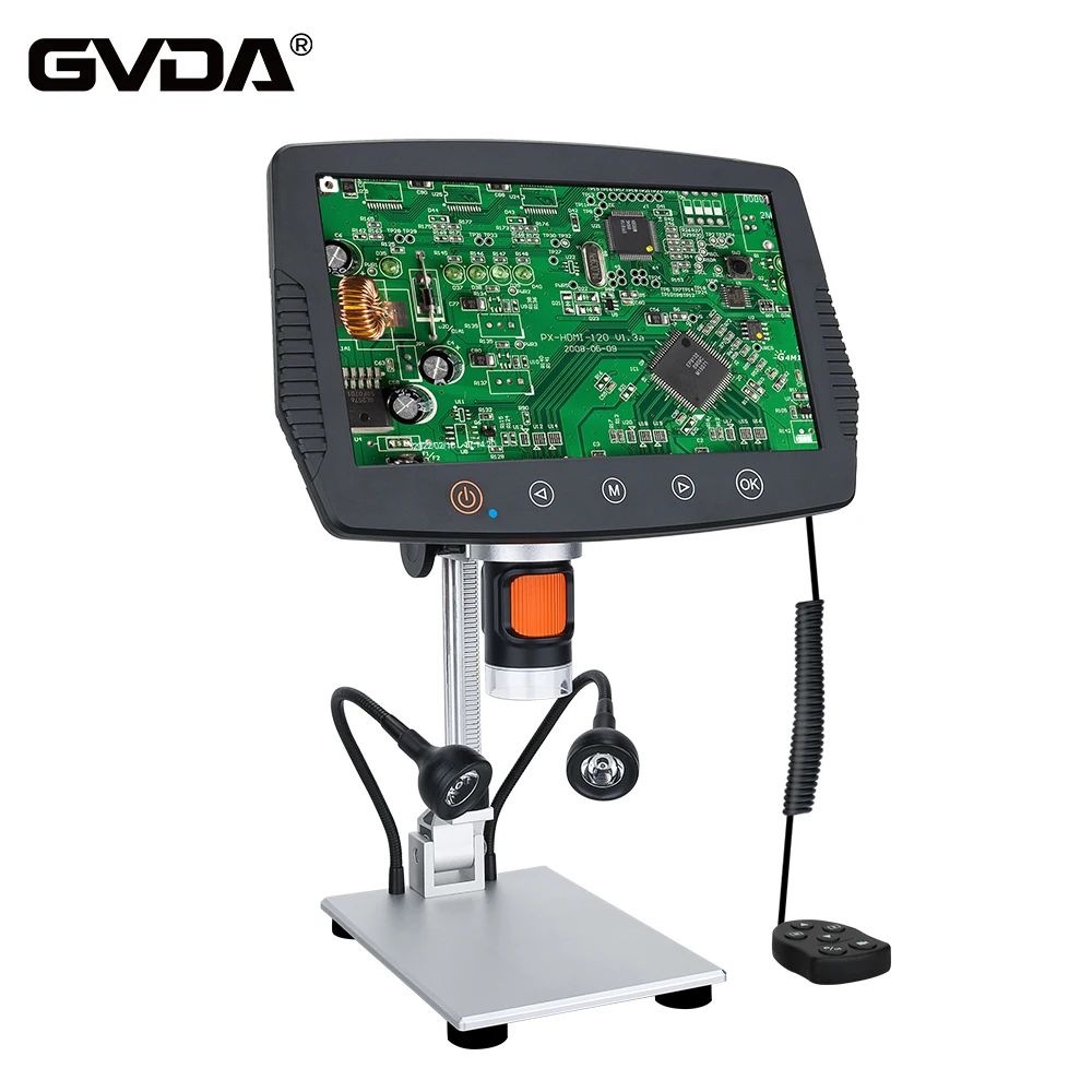 Microscopio digitale GVDA Microscopi video elettronici per riparazione PCB del telefono Lente d\'ingrandimento ad amplificazione continua Schermo da