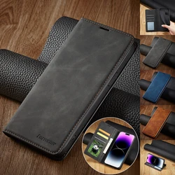 Wallet Luxury Skin Friendly Magnetic Flip With Card Slot Stand Leather Case For iPhone 15 Pro Max 14 Plus 13 12 11 X XS XR 8 7