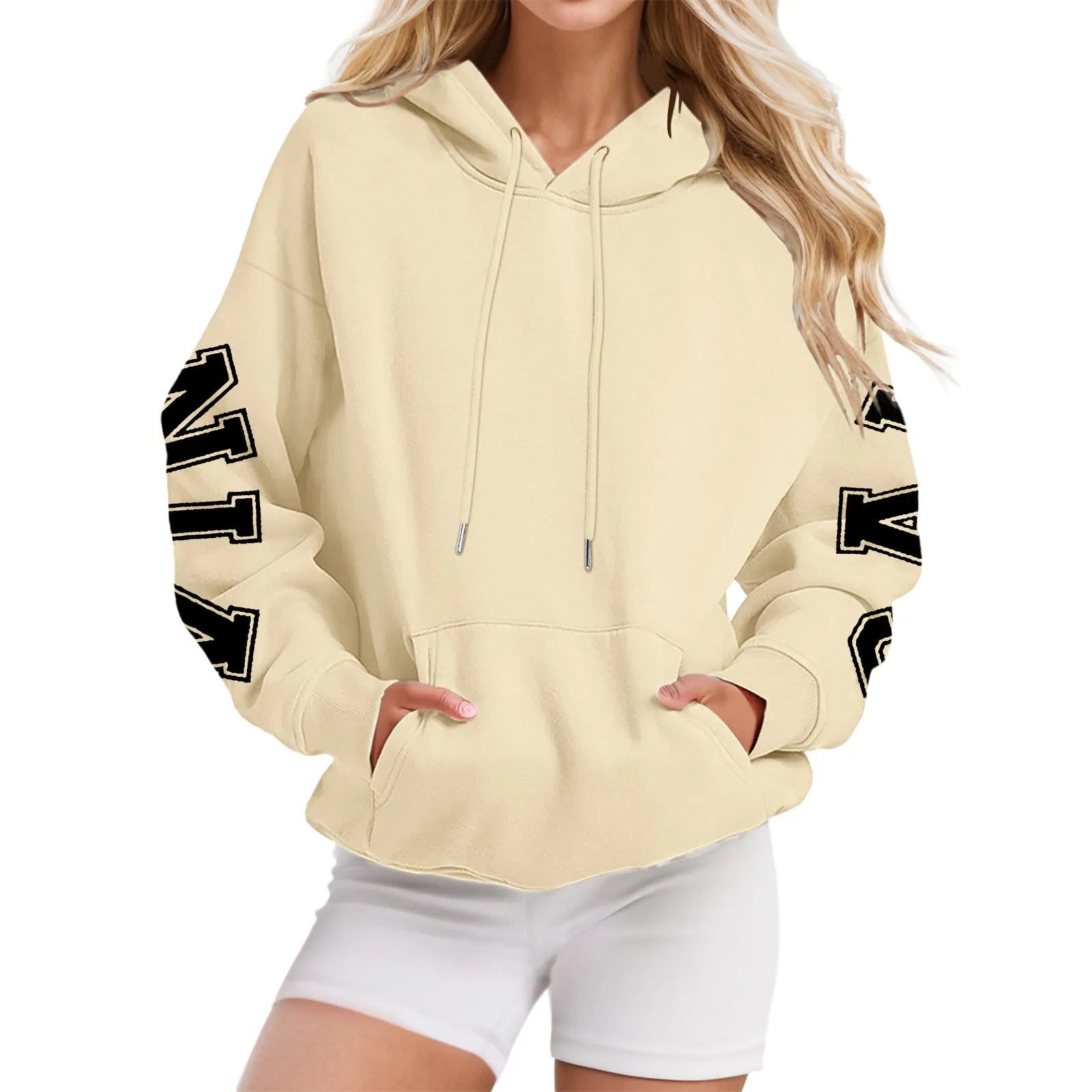 

Women's Hoodie Outdoor Workout Streetwear Top Printed Sweatshirt Solid Pullover Y2k Casual Fashion Athletic Sports Clothes