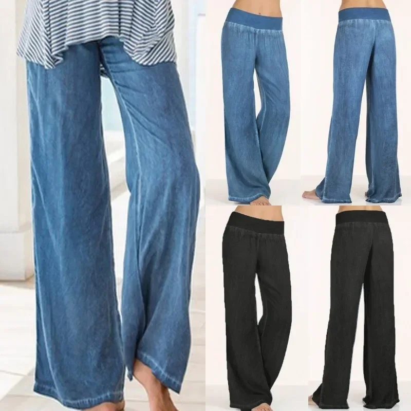 Pantalones vaqueros holgados de pierna ancha para mujer, pantalón informal de talla grande 3XS-10XL, 9XL, 8XL, 7XL, 6XL, 5XL, 4XL, 3XL, otoño e