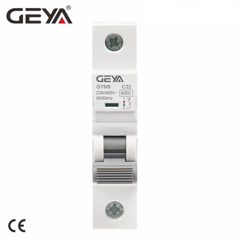 GEYA GYM9 1P MCB 6A-63A Din Rail 220V 400V Circuit Breaker AC Type 6KA Breaking Capacity C Curve