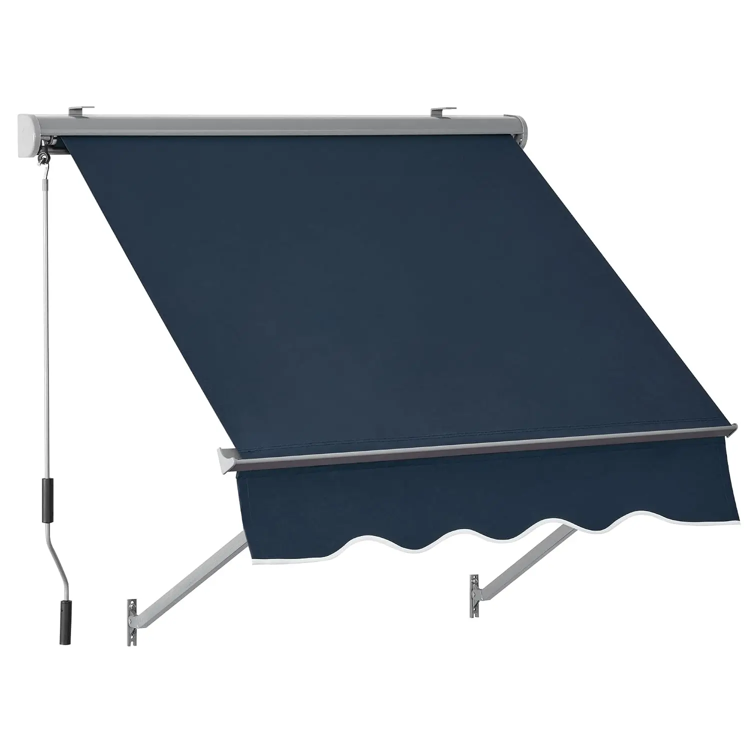 Aluminum Frame; 280g/m² Polyester Fabric; UV and Waterproof Coating; Sunshade Canopy for Storefronts, Customized