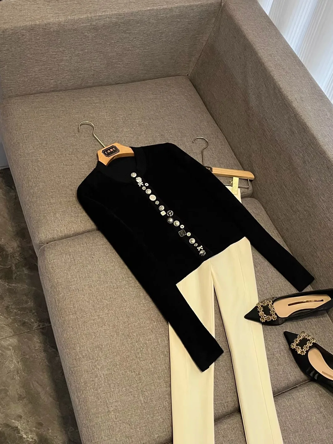 

Осень 2023, новый вязаный открытый кардиган в стиле ретро с тяжелыми пуговицами Ne ort, женский приталенный длинный свеч Plant Flora...